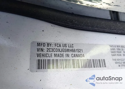 2021 Dodge Charger Sxt Awd z USA, uszkodzony, nr VIN 2C3CDXJG5MH661521